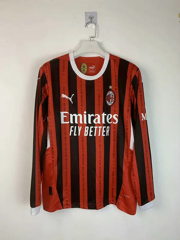 MAILLOT AC MILAN DOMICILE 2024/2025 VERSION MANCHES LONGUES